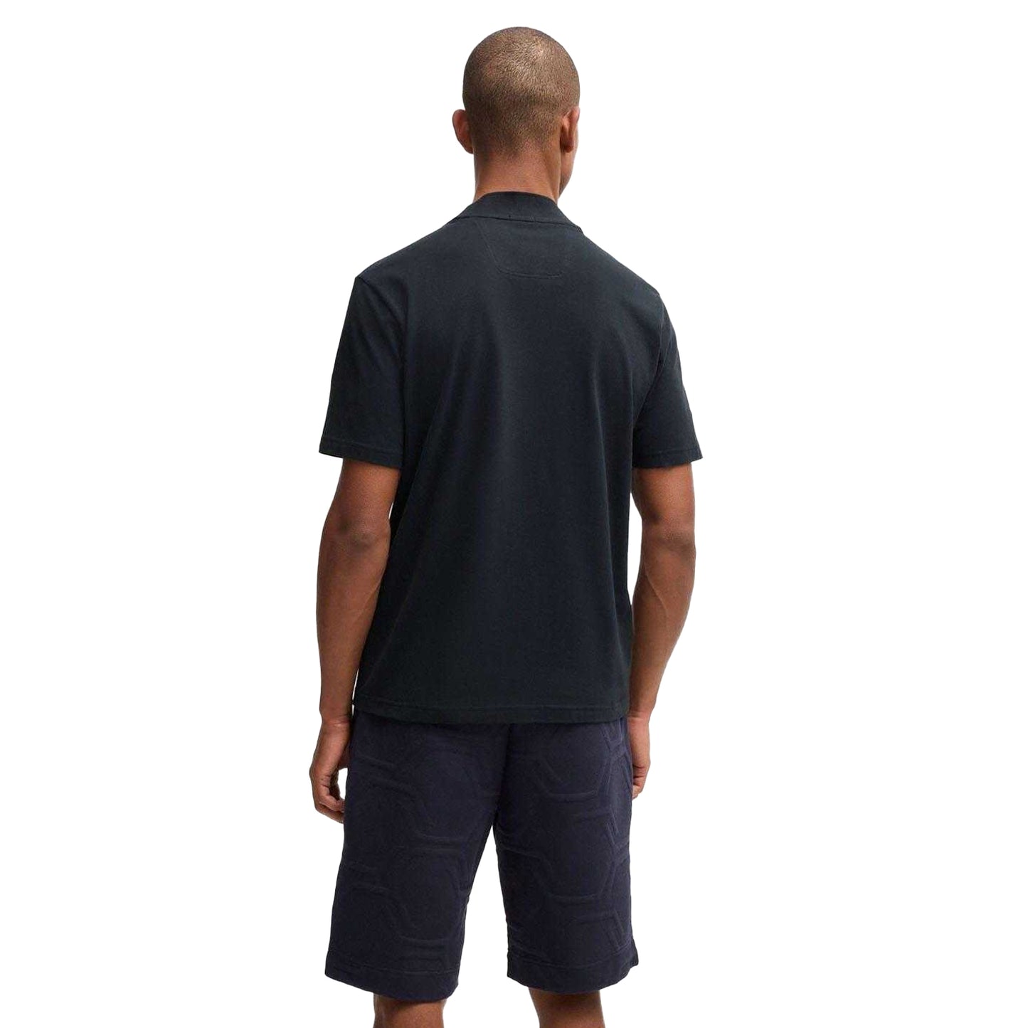 Dark Blue - Back - Boss Mens Tock Geometric Hexagon T-Shirt
