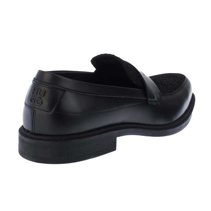 Black - Pack Shot - Hugo Boss Mens Slip-on Penny Loafers