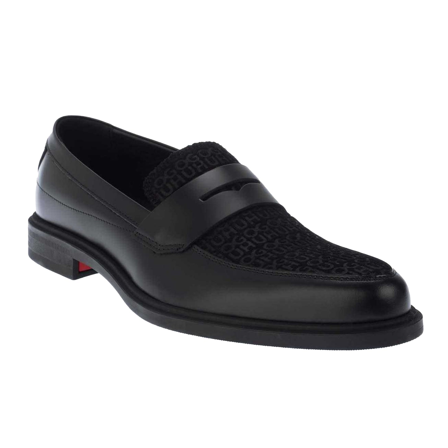 Black - Front - Hugo Boss Mens Slip-on Penny Loafers