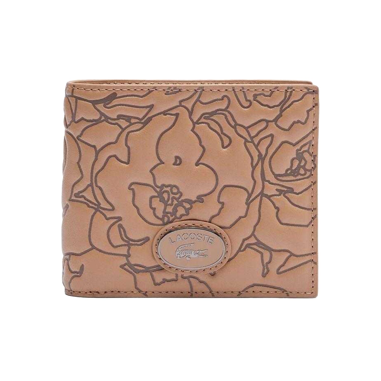 Brown - Front - Lacoste Holiday Billfold Leather Wallet