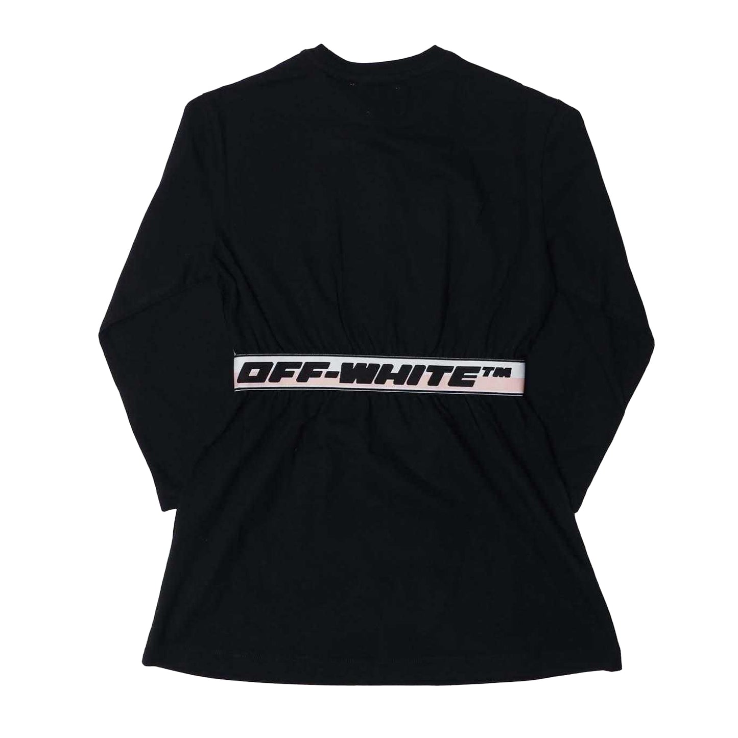 Black - Back - Off White Girls Logo Long-Sleeved Dress