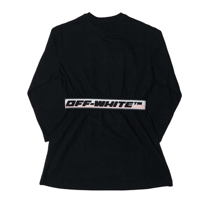 Black - Back - Off White Girls Logo Long-Sleeved Dress