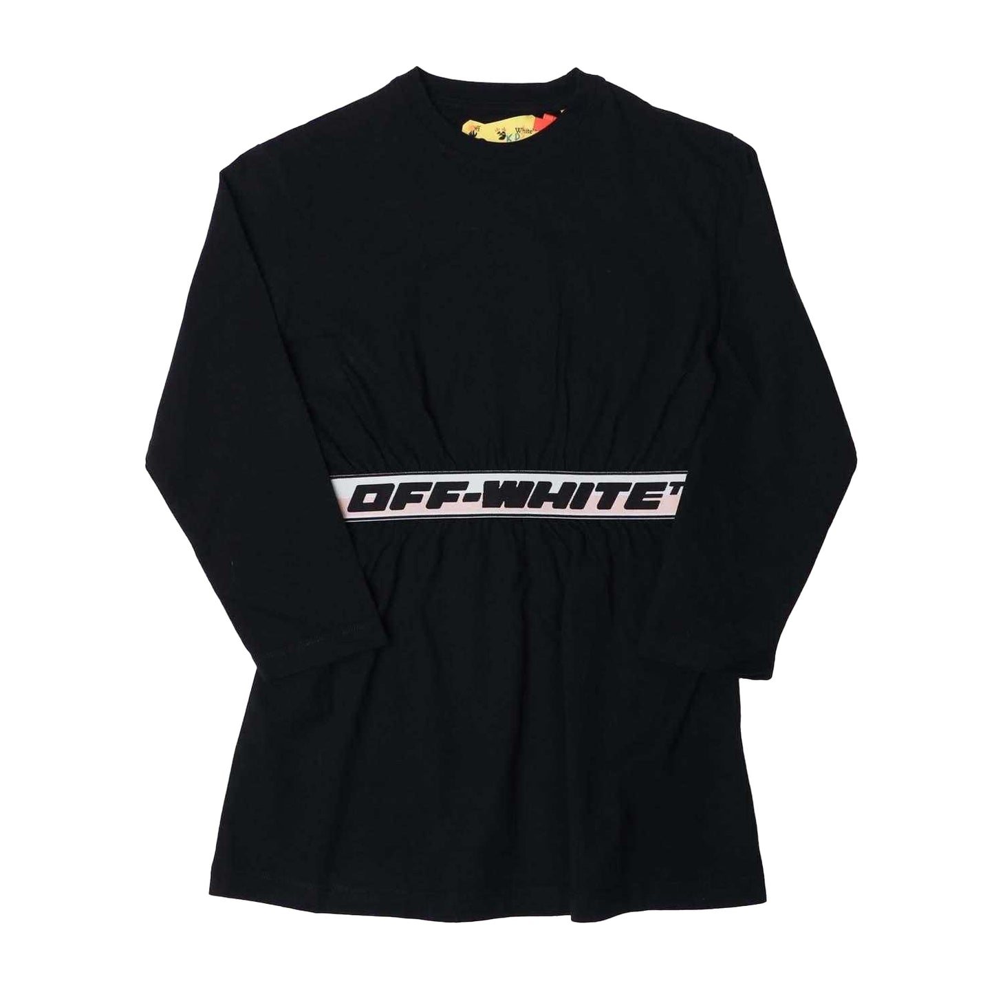 Black - Front - Off White Girls Logo Long-Sleeved Dress
