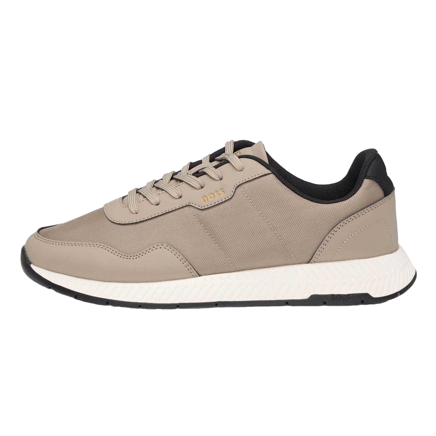 Beige - Side - Boss Mens TTNM EVO Logo Trainers