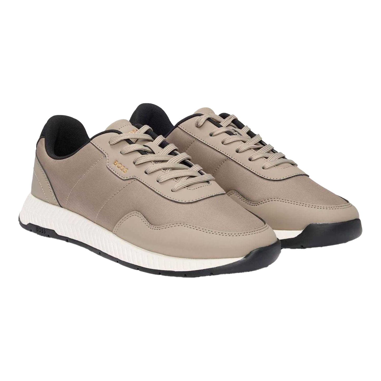 Beige - Front - Boss Mens TTNM EVO Logo Trainers
