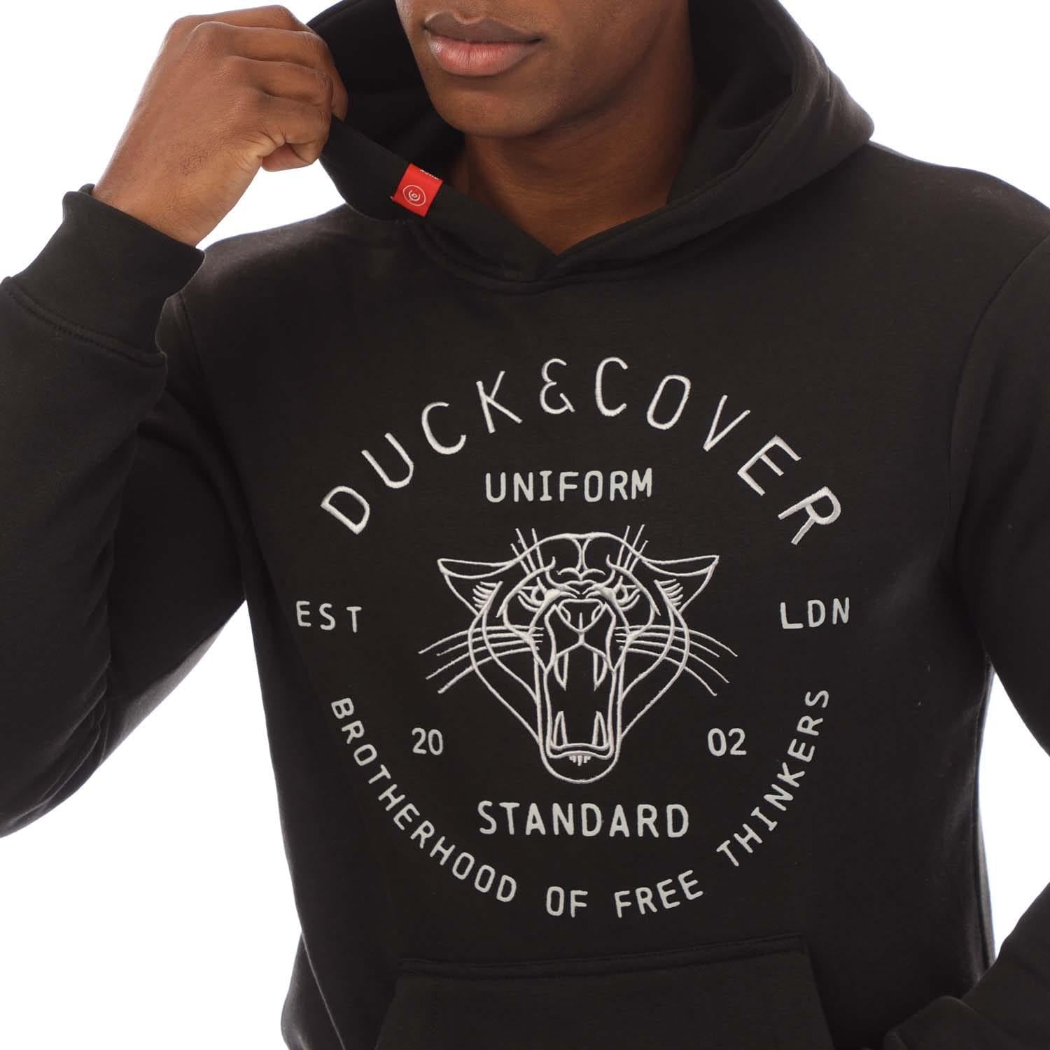 Black - Side - Duck and Cover Mens Raylan Hoodie