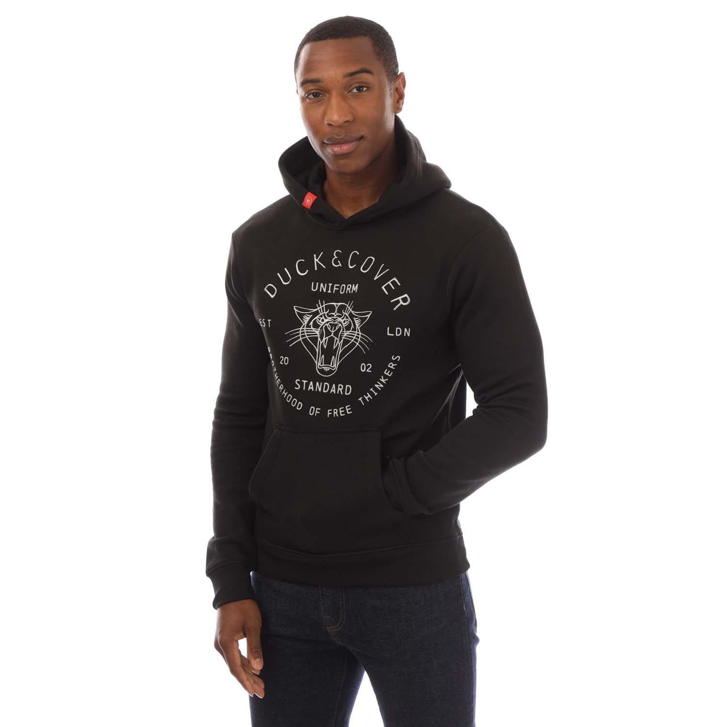 Black - Front - Duck and Cover Mens Raylan Hoodie