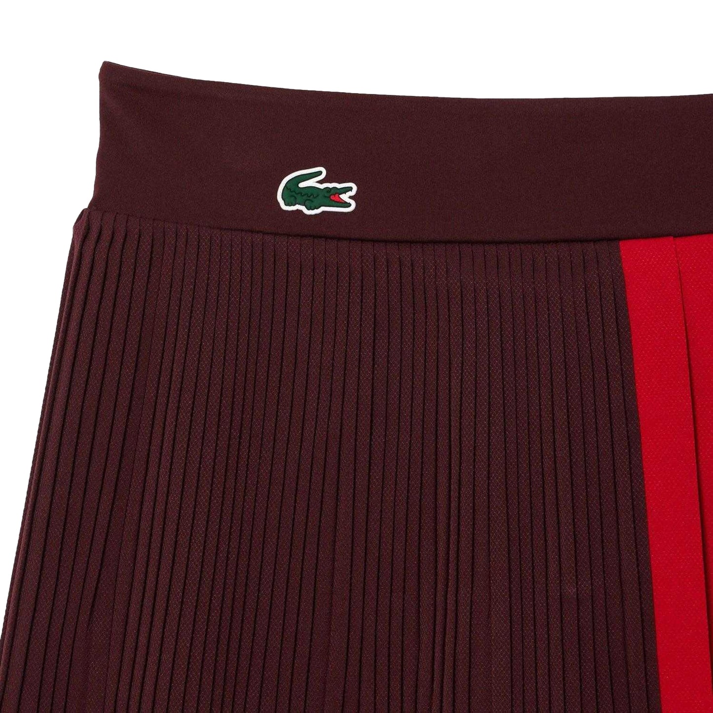 Maroon Red - Pack Shot - Lacoste Womens-Ladies Ultra Dry Tennis Skirt