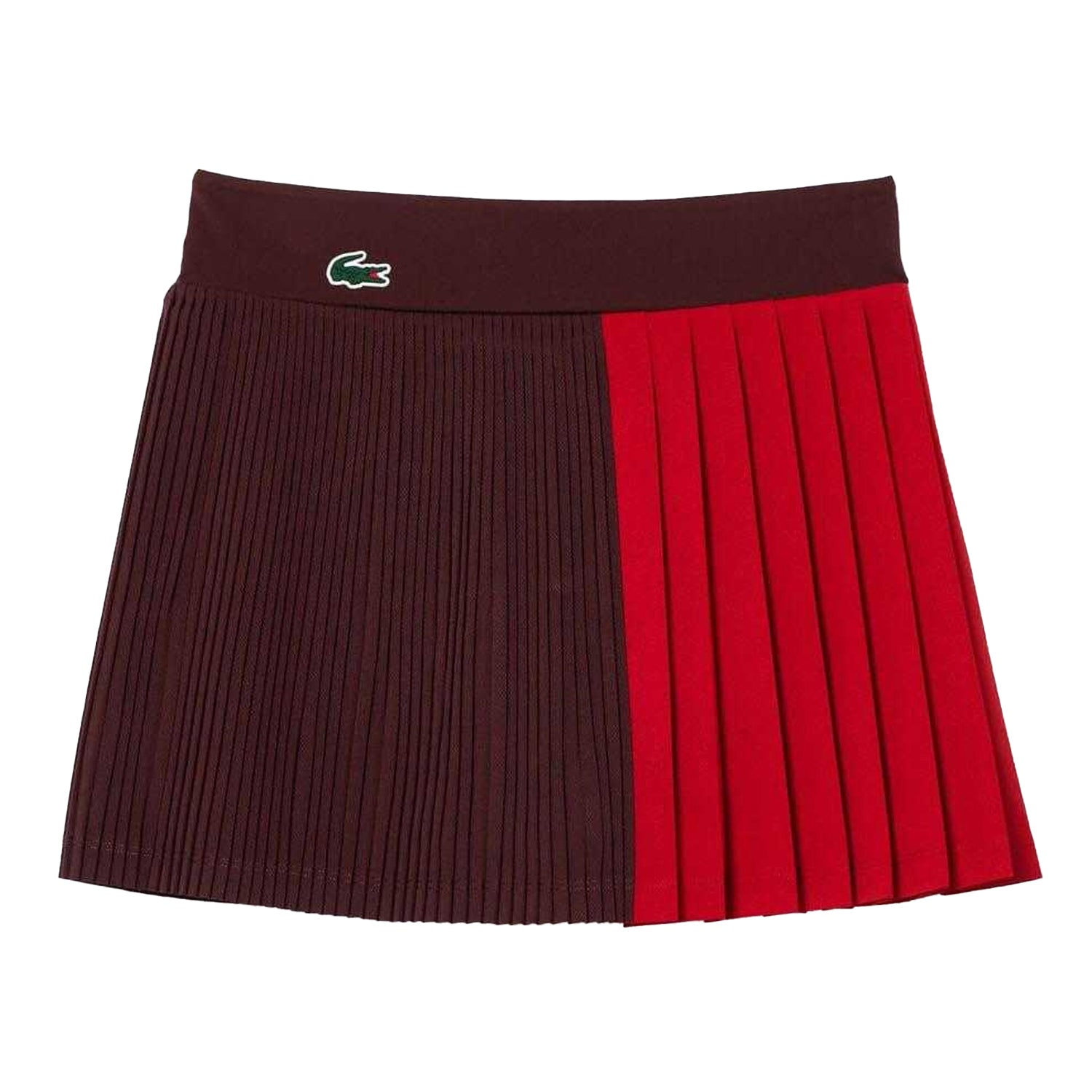 Maroon Red - Front - Lacoste Womens-Ladies Ultra Dry Tennis Skirt