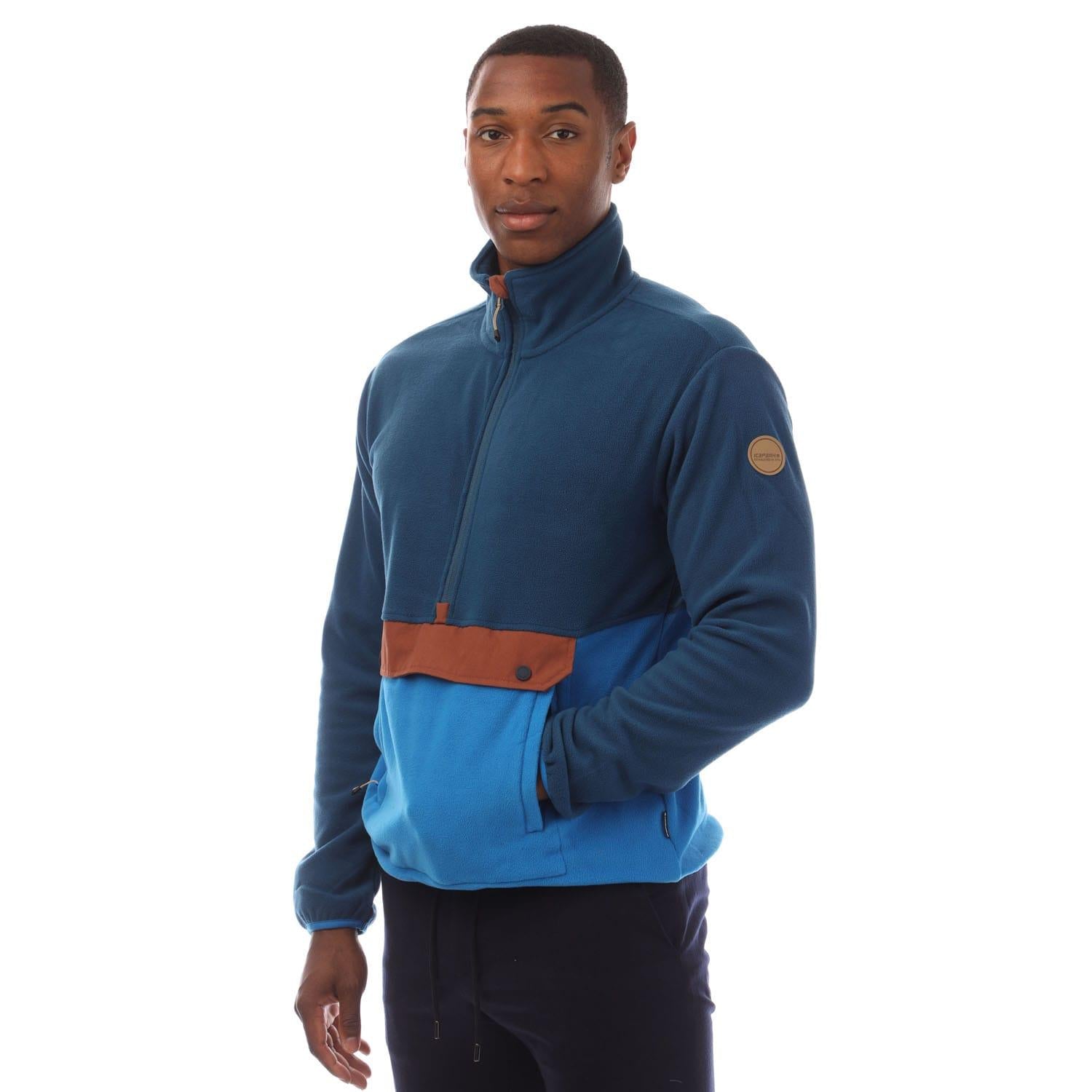 Blue - Front - Icepeak Mens Matthews Quarter Zip Fleece Top