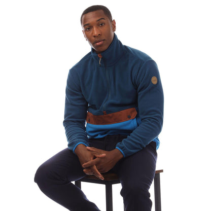 Blue - Lifestyle - Icepeak Mens Matthews Quarter Zip Fleece Top