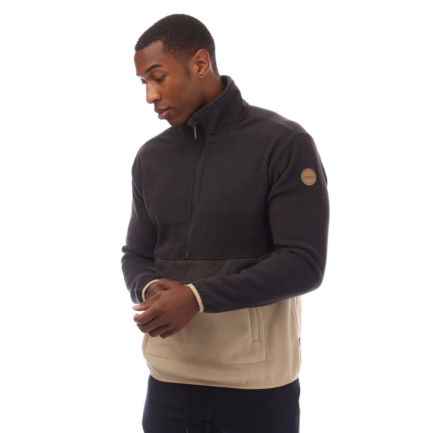 Grey - Front - Icepeak Mens Matthews Quarter Zip Fleece Top