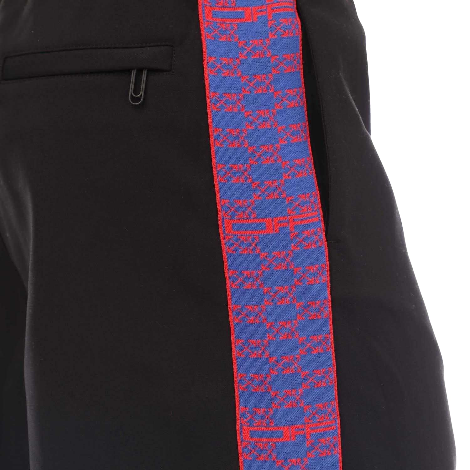 Black-Red - Lifestyle - Off White Mens Monogram Track Shorts