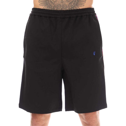 Black-Red - Front - Off White Mens Monogram Track Shorts