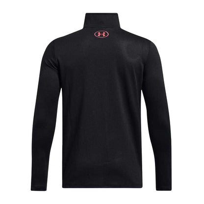 Black-Pink - Back - Under Armour Childrens-Kids Tech Quarter Zip Top