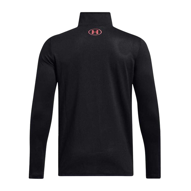 Black-Pink - Back - Under Armour Childrens-Kids Tech Quarter Zip Top