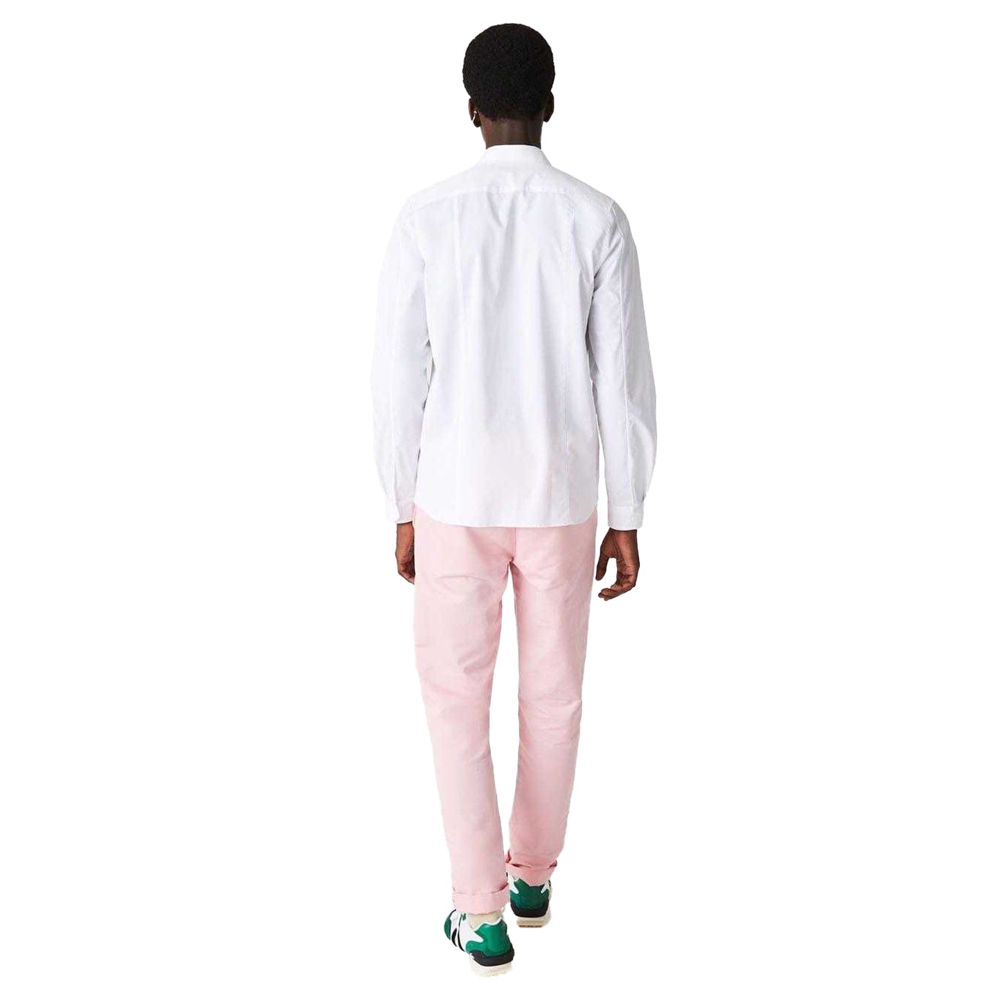 White - Back - Lacoste Mens Poplin Concealed Placket Slim Shirt