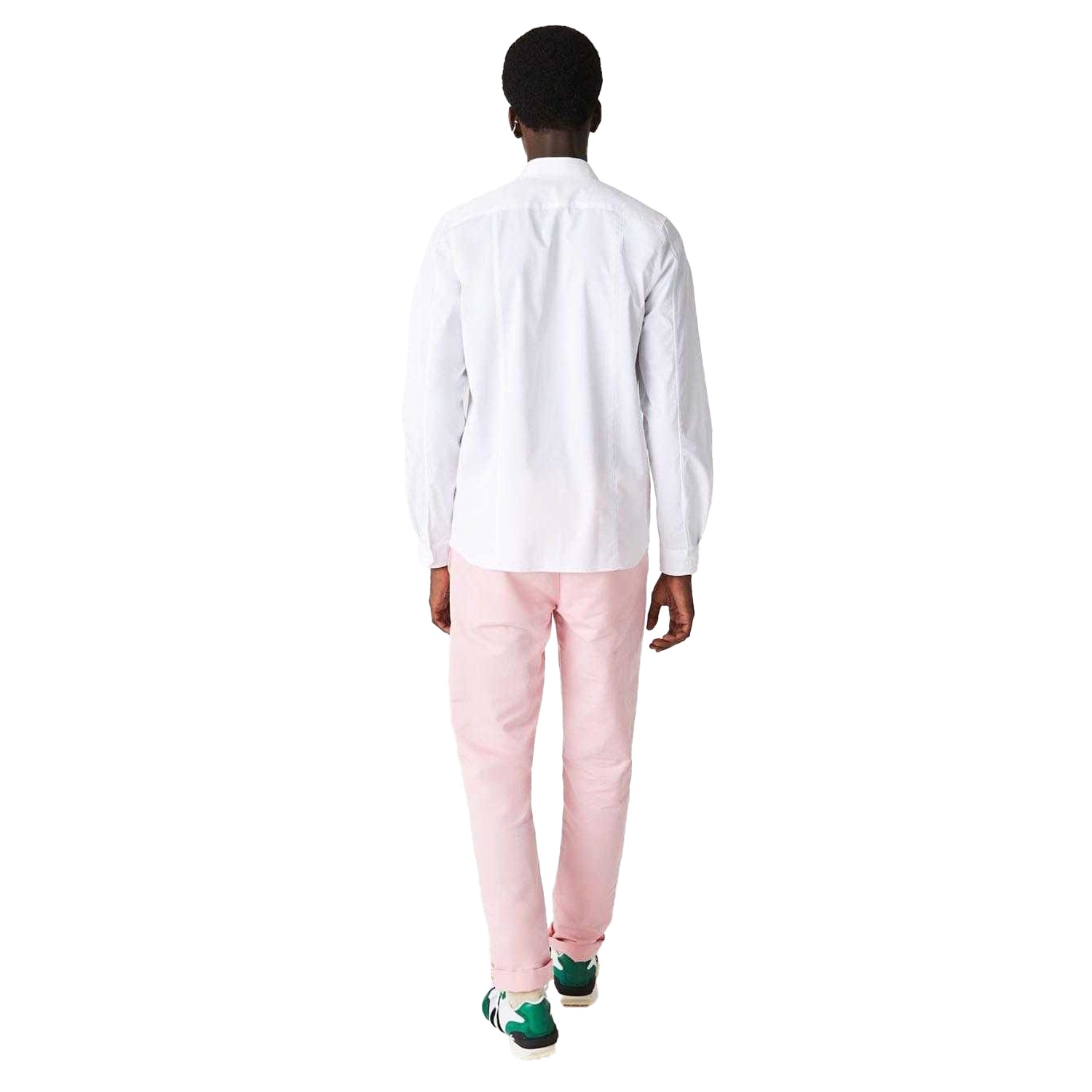 White - Back - Lacoste Mens Poplin Concealed Placket Slim Shirt