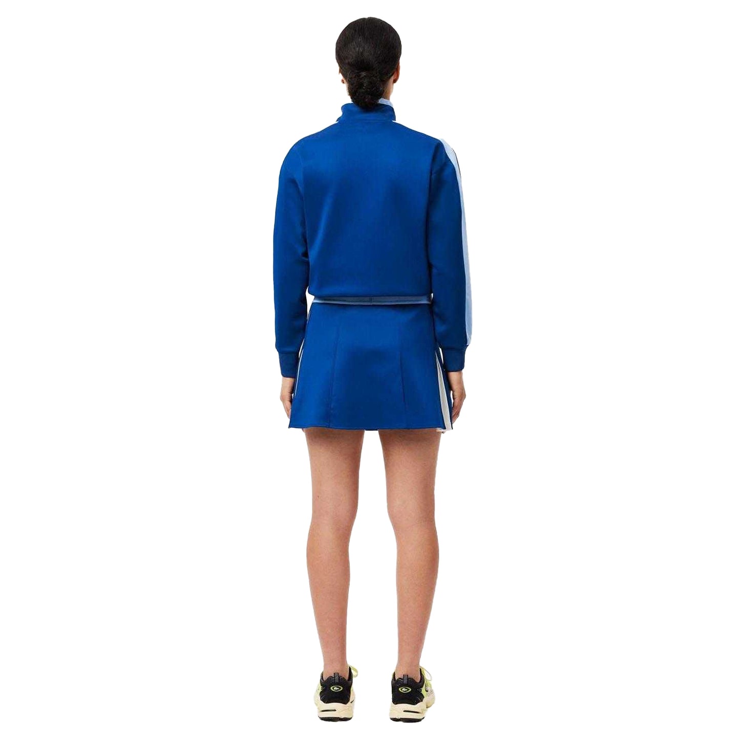Blue-White - Back - Lacoste Womens-Ladies Colour Block Interlock Adjustable Skirt