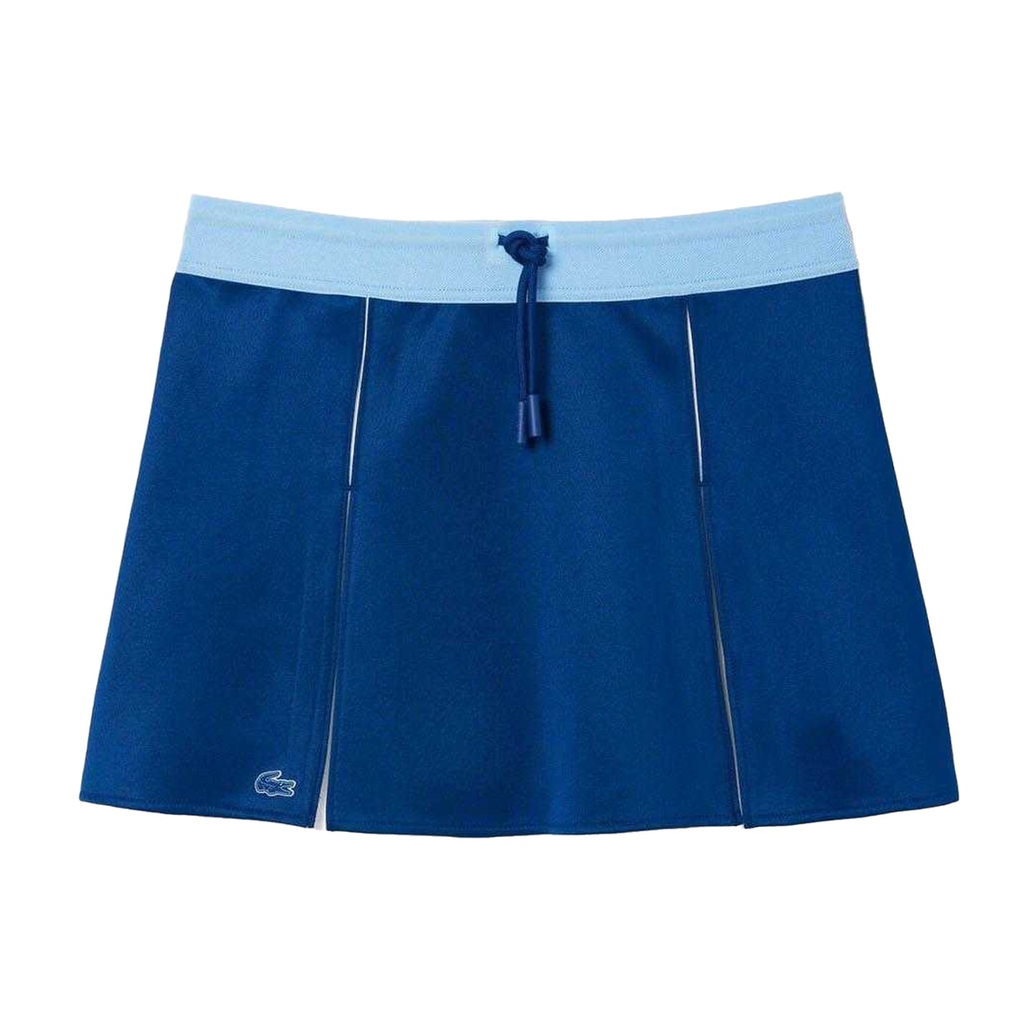 Blue-White - Front - Lacoste Womens-Ladies Colour Block Interlock Adjustable Skirt
