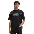 Black - Side - Hugo Mens Noideryo Logo Stitch Detail T-Shirt