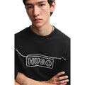 Black - Pack Shot - Hugo Mens Noideryo Logo Stitch Detail T-Shirt