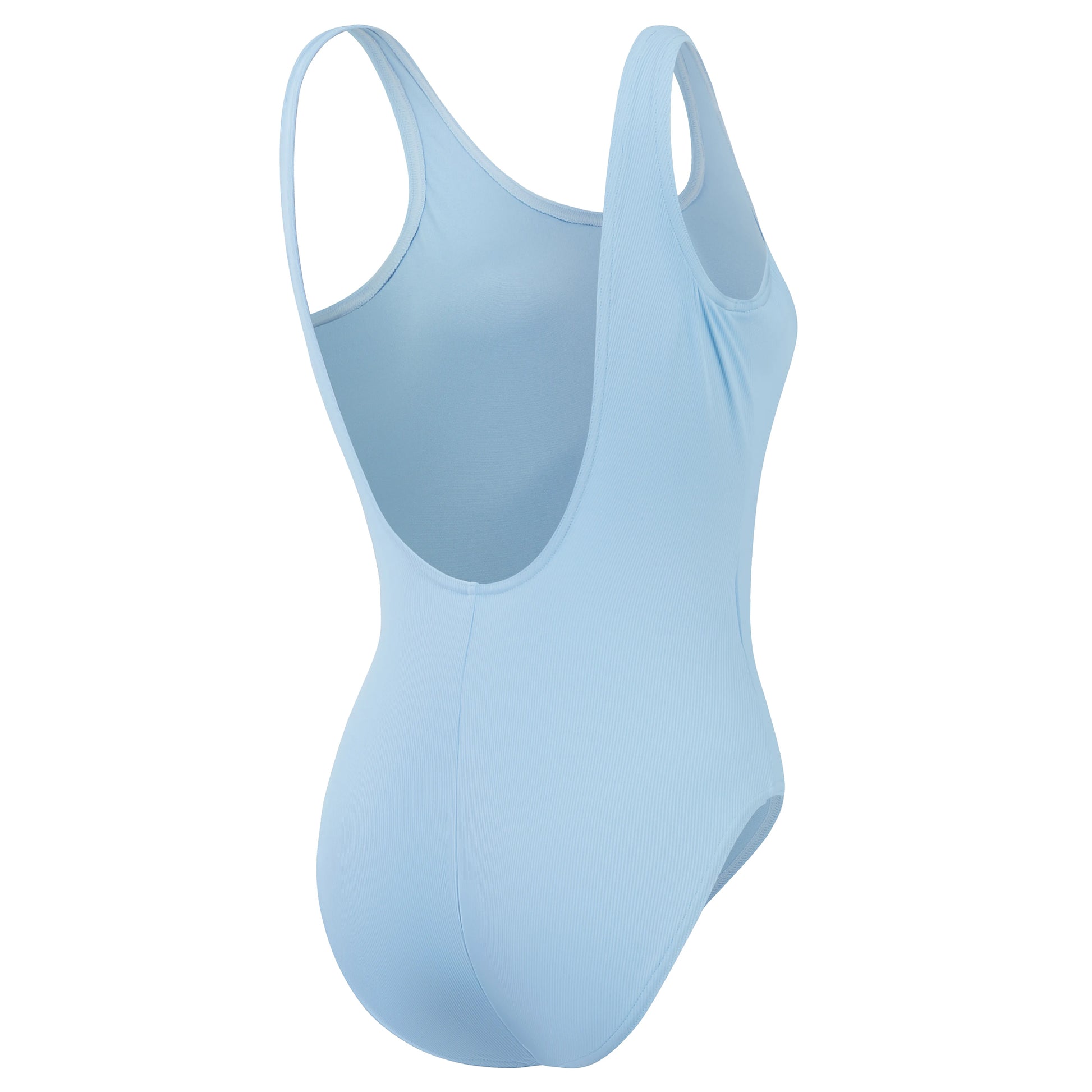 Blue - Back - Speedo Womens-Ladies Textured U-Back One Piece Swimsuit