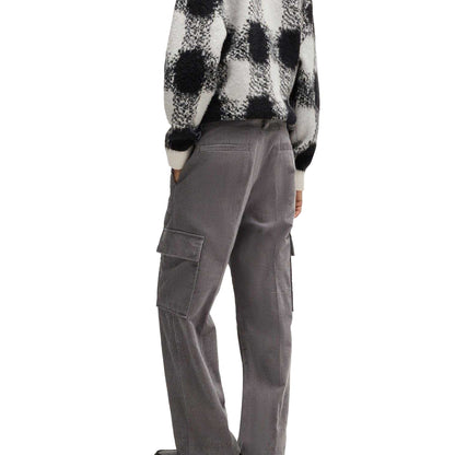 Grey - Back - Hugo Mens Grady244 Cargo Trousers
