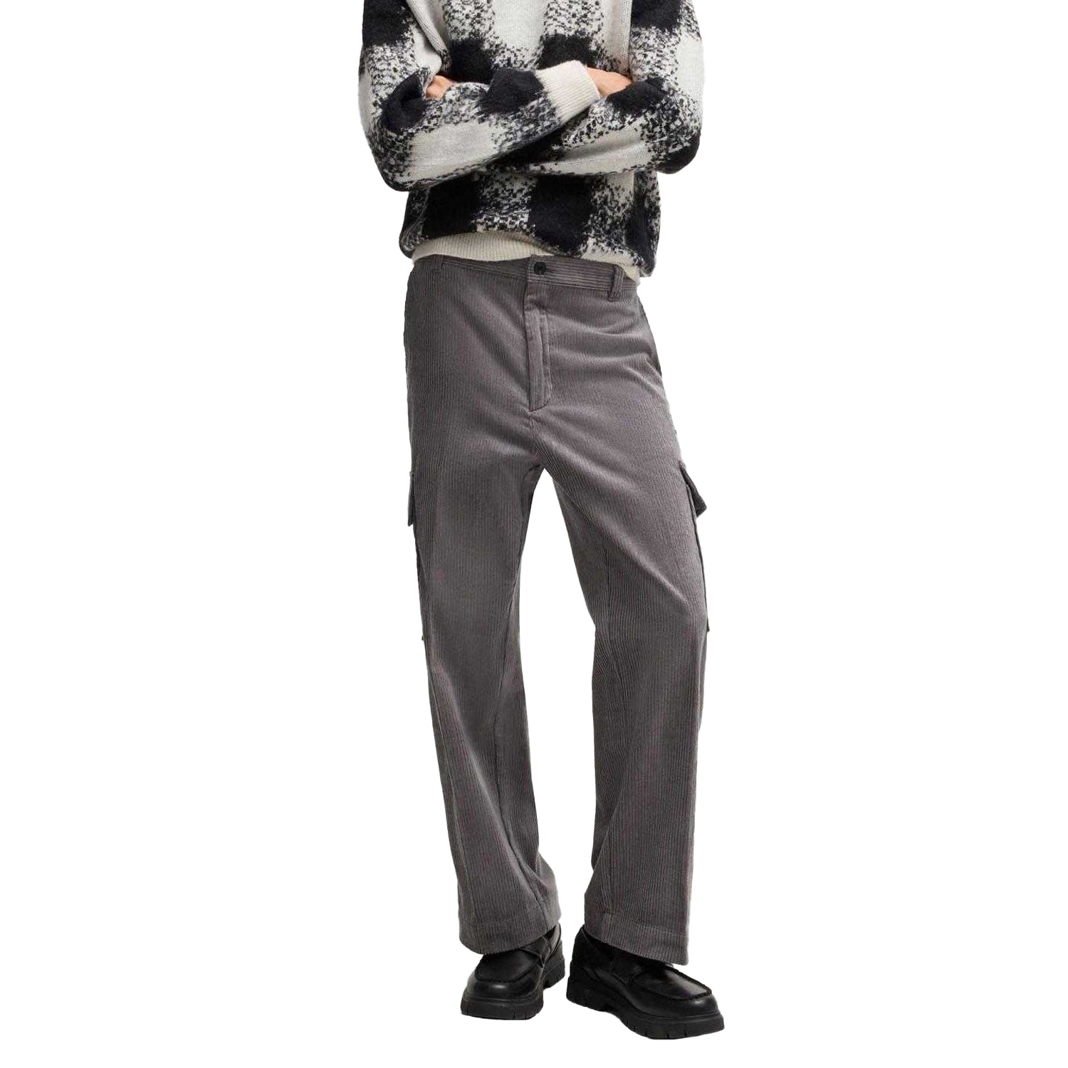 Grey - Lifestyle - Hugo Mens Grady244 Cargo Trousers