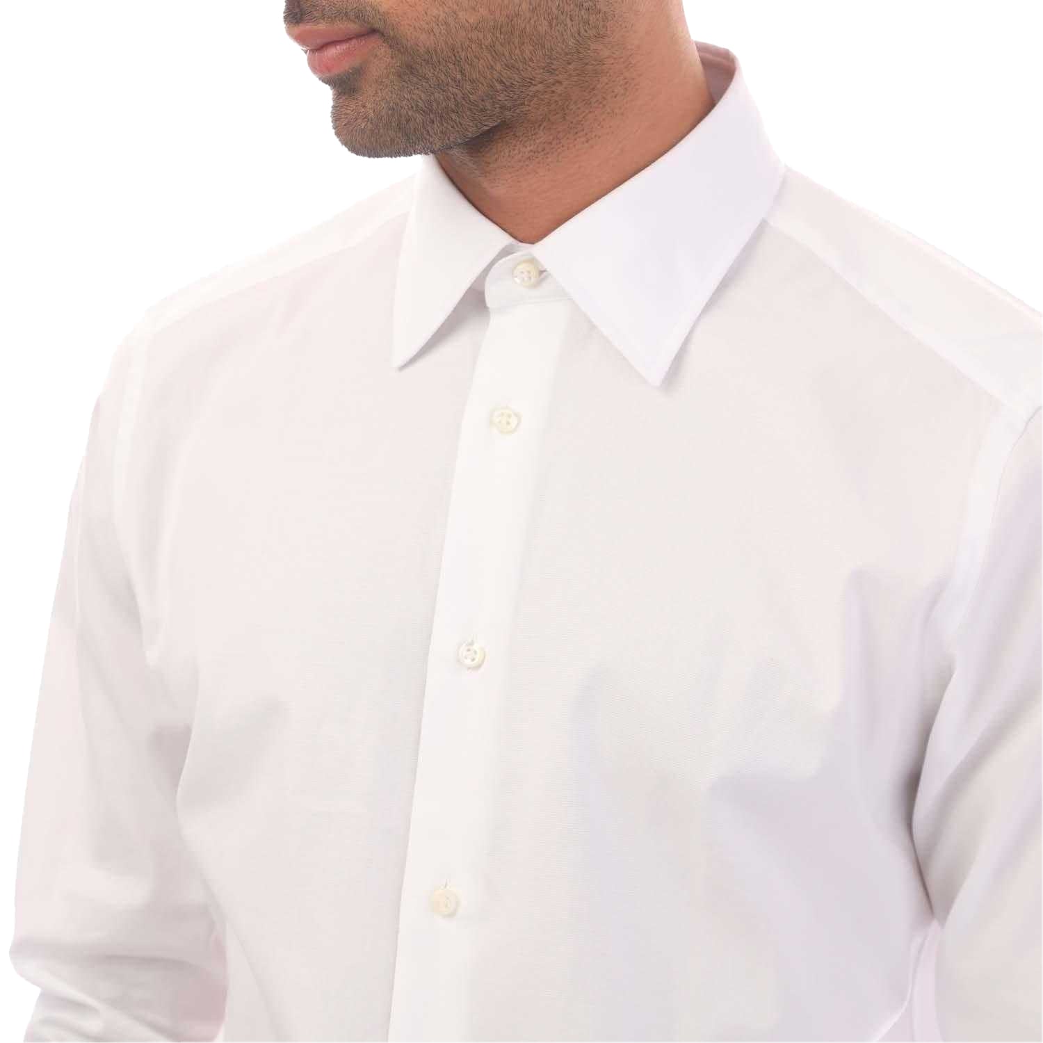 White - Back - Boss Mens L-Josh Kent Collar Shirt