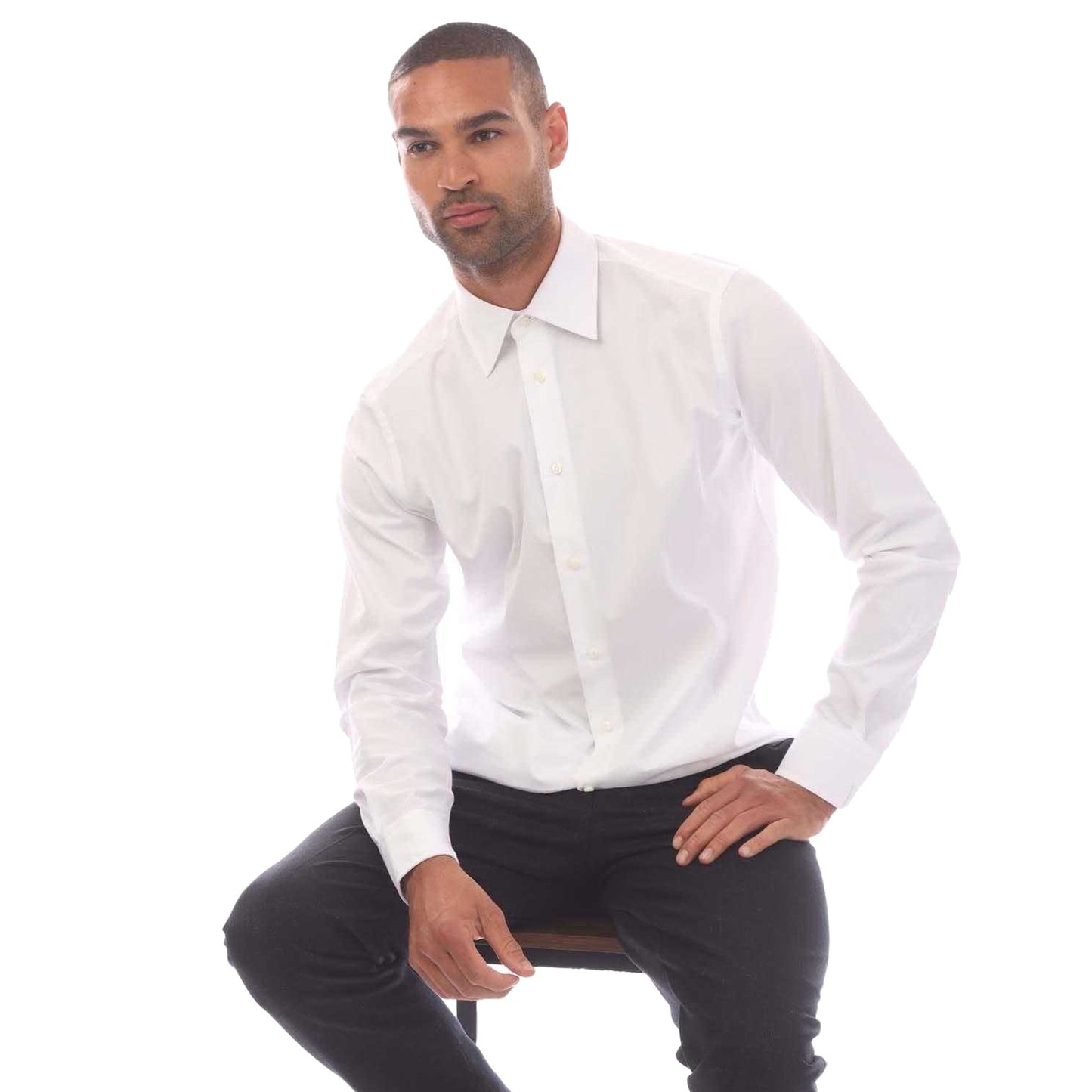 White - Front - Boss Mens L-Josh Kent Collar Shirt