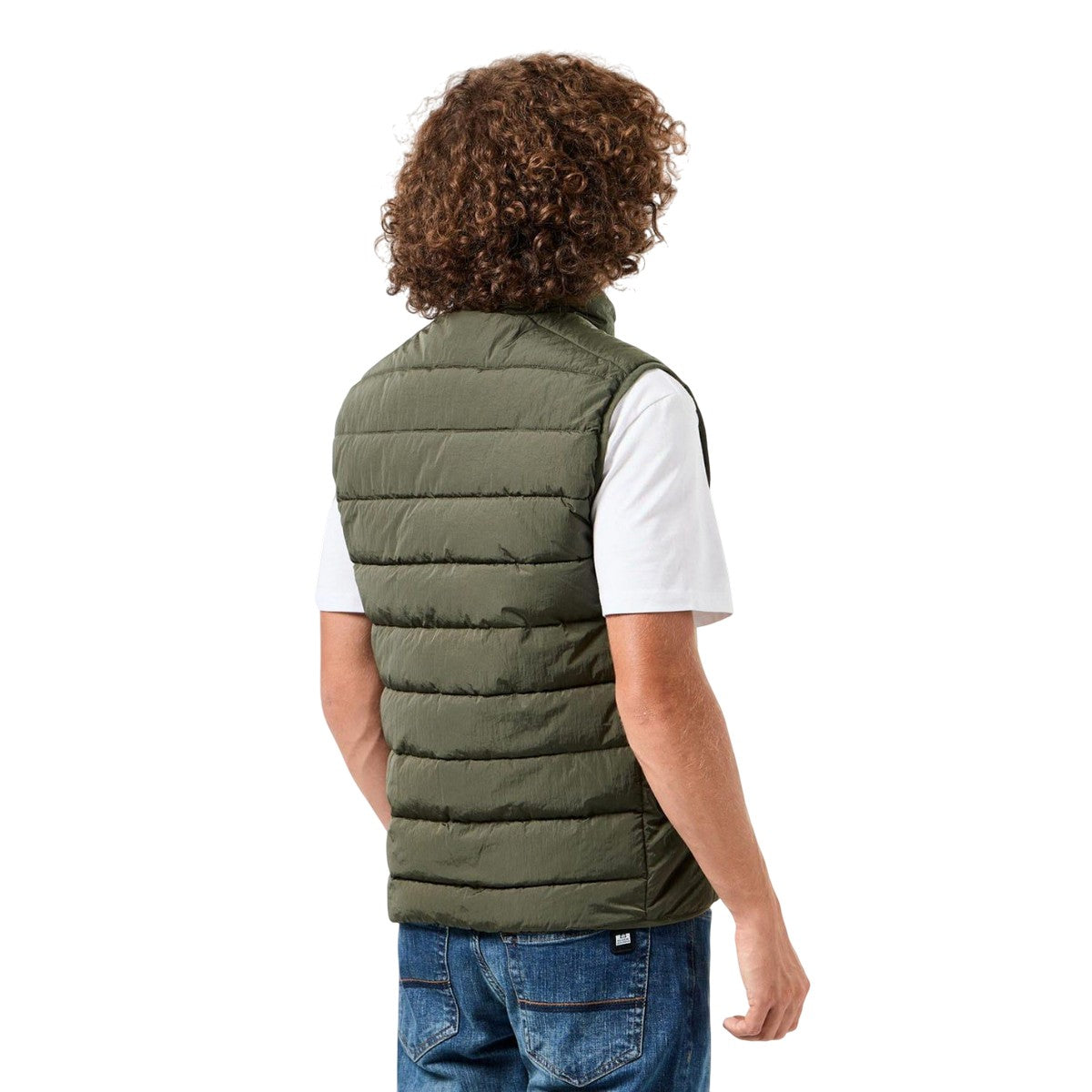 Green - Back - Weekend Offender Mens Gacha Padded Gilet