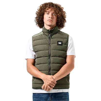 Green - Close up - Weekend Offender Mens Gacha Padded Gilet