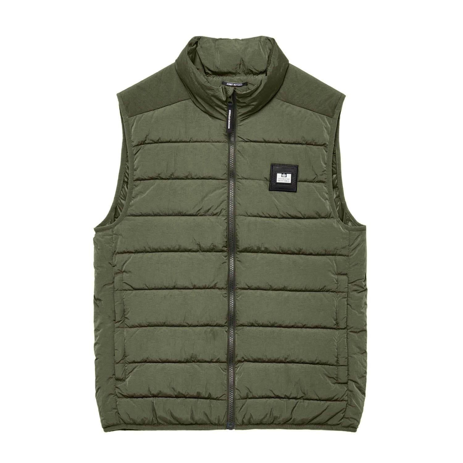 Green - Front - Weekend Offender Mens Gacha Padded Gilet