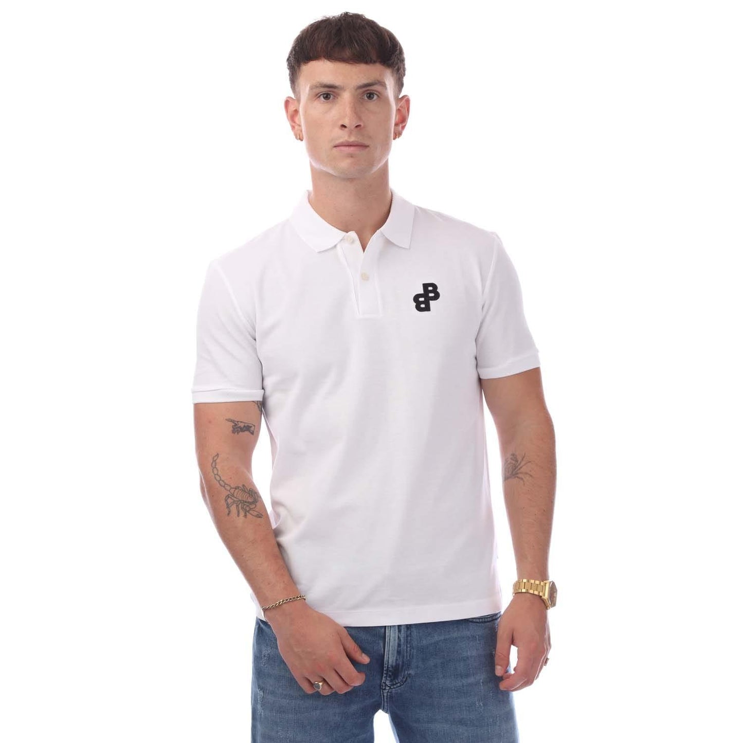 White - Front - Hugo Boss Mens Parlay 191 Polo Shirt