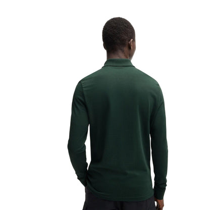 Green - Back - Boss Mens Passerby Long-Sleeved Polo Shirt