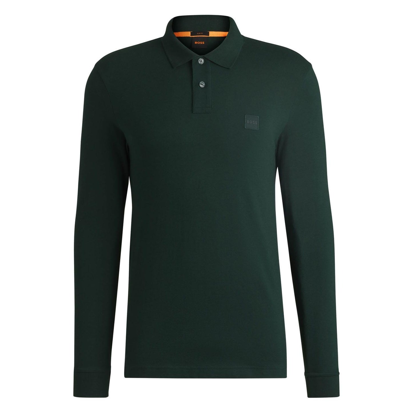 Green - Front - Boss Mens Passerby Long-Sleeved Polo Shirt