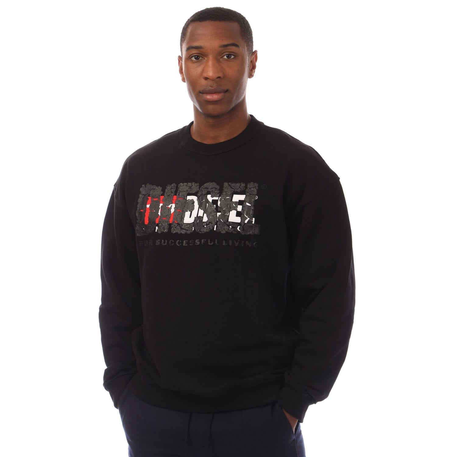 Black - Front - Diesel Mens S-Nable Sweatshirt
