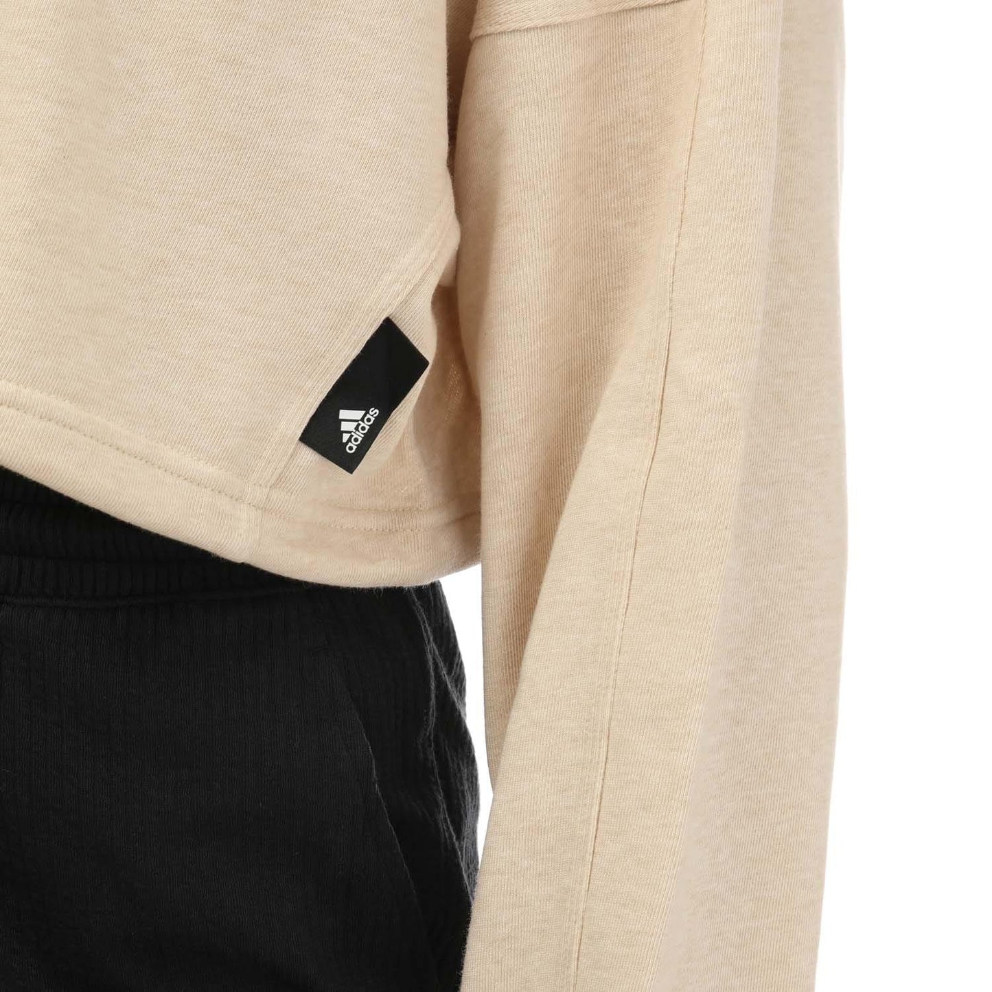 Beige - Side - Adidas Womens-Ladies Studio Crew Neck Summer Sweatshirt