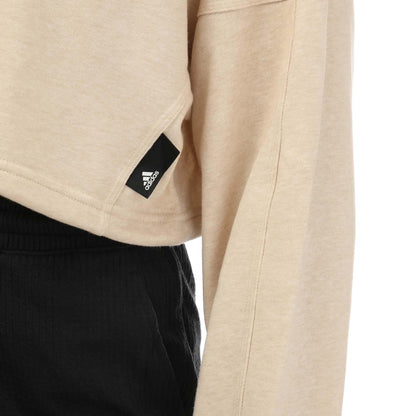 Beige - Side - Adidas Womens-Ladies Studio Crew Neck Summer Sweatshirt