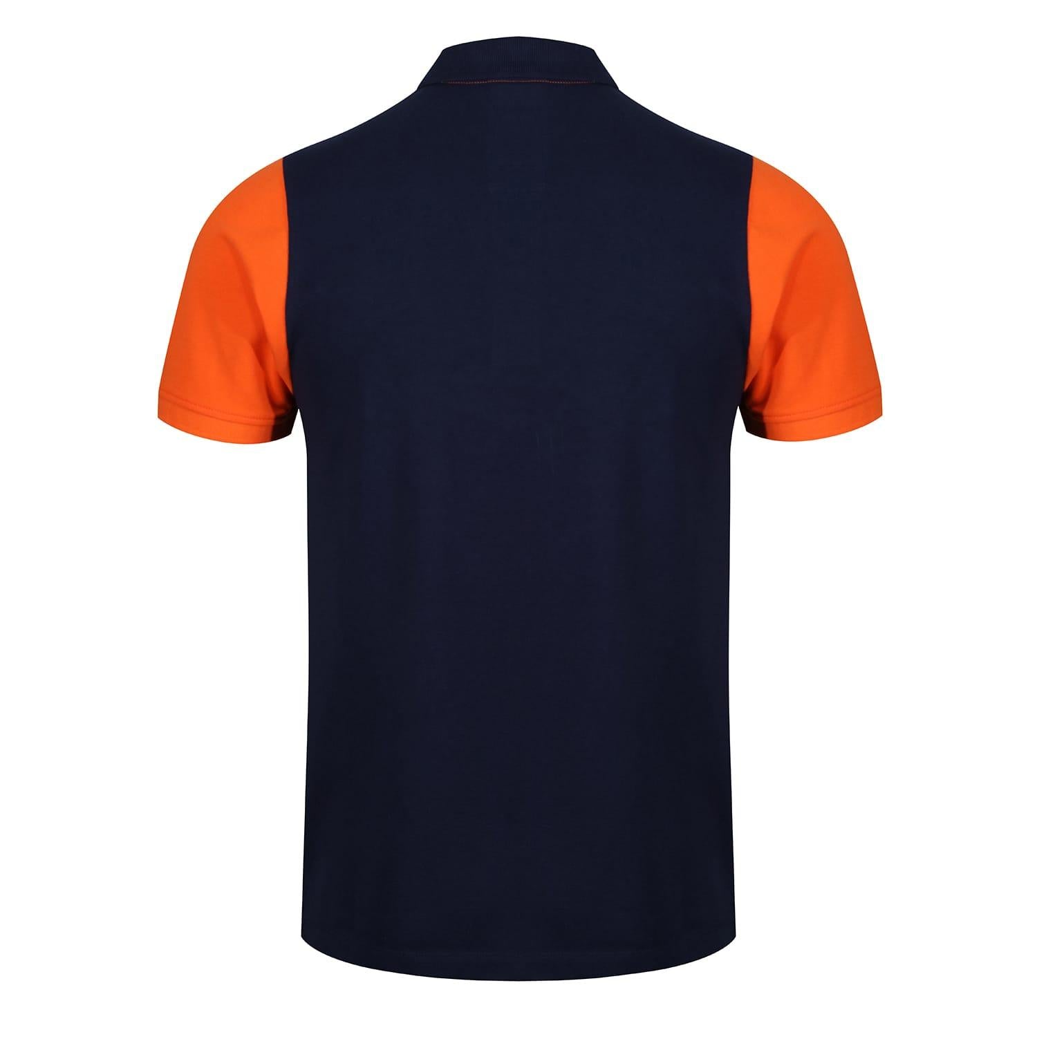 Navy-Orange-White - Back - Luke 1977 Mens Cala Mayor Chevron Polo Shirt