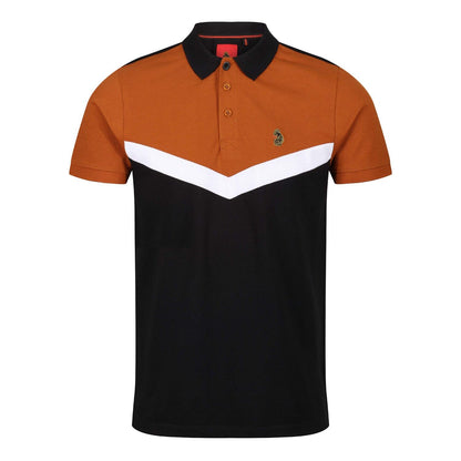 Brown-Black-White - Front - Luke 1977 Mens Cala Mayor Chevron Polo Shirt