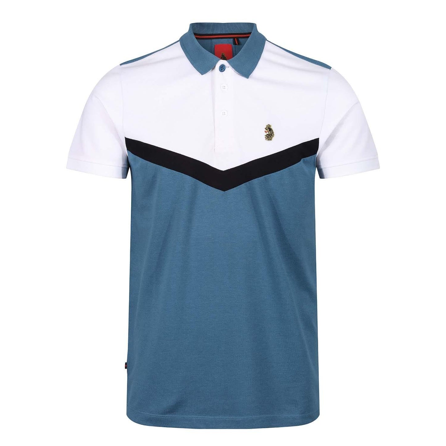 Blue-White-Black - Front - Luke 1977 Mens Cala Mayor Chevron Polo Shirt