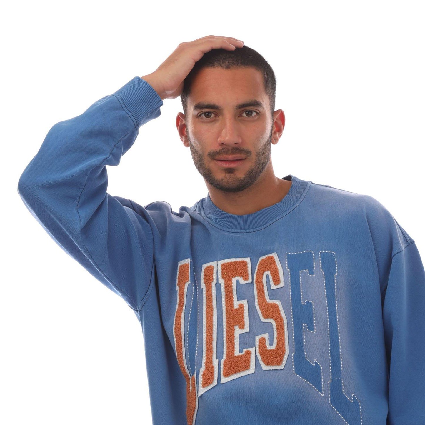 Blue - Side - Diesel Mens S-Boxt N6 Sweatshirt