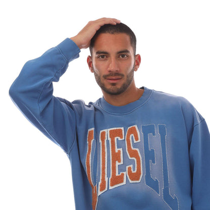Blue - Side - Diesel Mens S-Boxt N6 Sweatshirt
