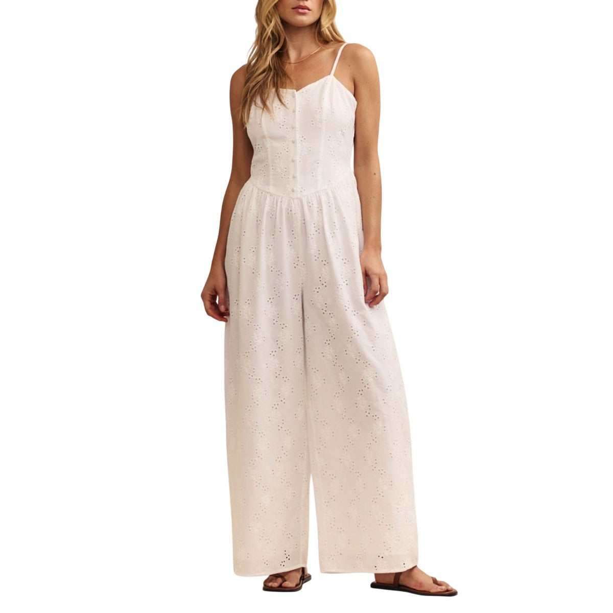White - Front - Nobody´s Child Womens-Ladies Tricia Anglaise Broderie Jumpsuit