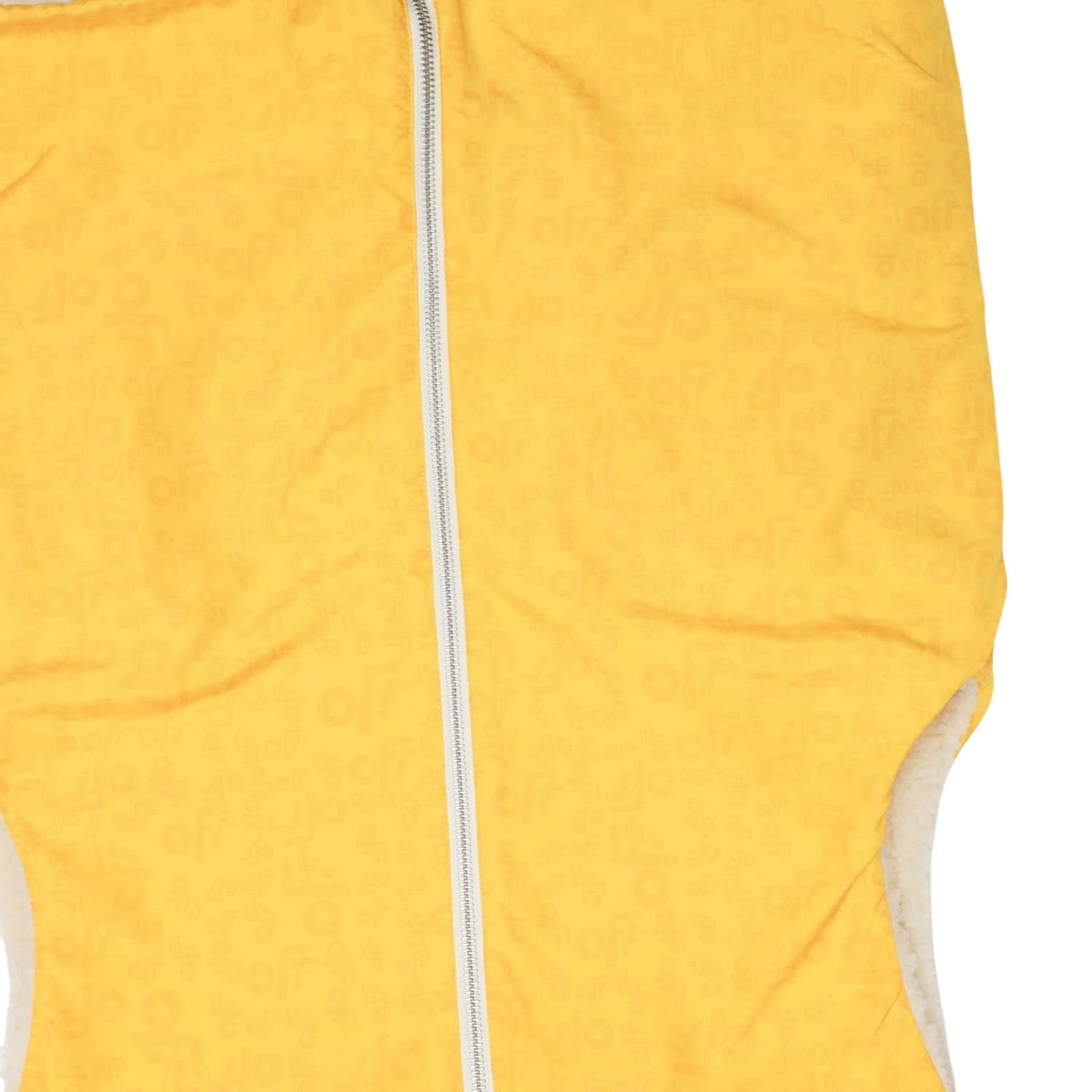 White-Yellow - Pack Shot - Off White Childrens-Kids Teddy Fur Reversible Gilet