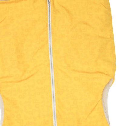 White-Yellow - Pack Shot - Off White Childrens-Kids Teddy Fur Reversible Gilet