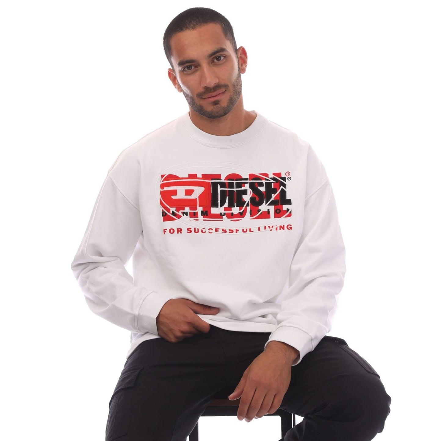 White - Lifestyle - Diesel Mens S-Baxt-N1 Sweatshirt