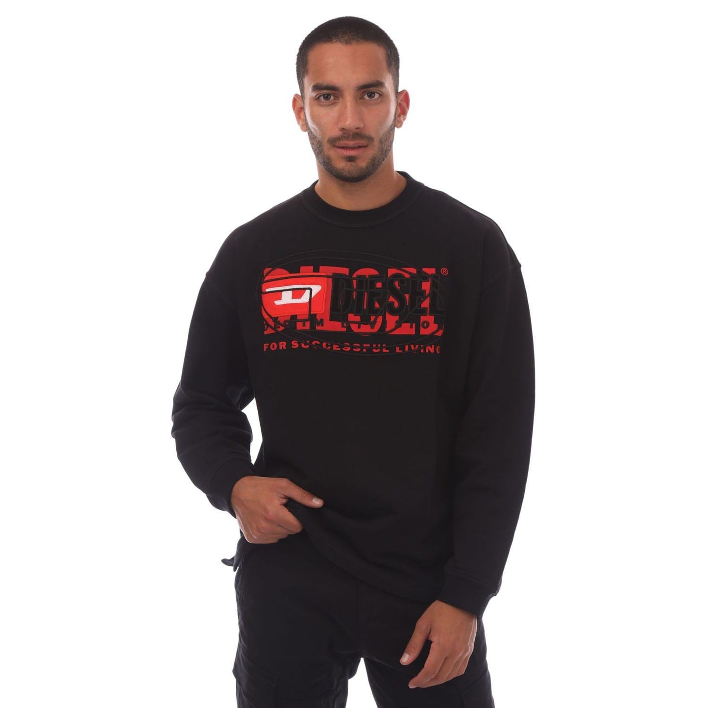 Black - Front - Diesel Mens S-Baxt-N1 Sweatshirt